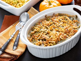 Green bean casserole. Green beans casserole, traditional side dish for Thanksgiving