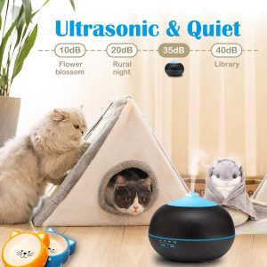 Tenswall 400ml Wood Grain Essential Oils Diffuser Ultrasonic Humidifiers with Cool Mist for Sleep Skin Health,Relieves Cold Asthma Cough, Waterless Auto Off Air Purifiers for Baby Bedroom Home