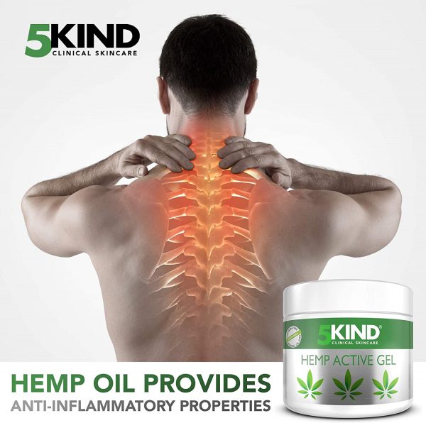 Hemp Joint & Muscle Active Relief Gel- High Strength Hemp Oil Formula Rich in Natural Extracts by 5kind. Soothe Feet, Knees, Back, Shoulders (300ml)