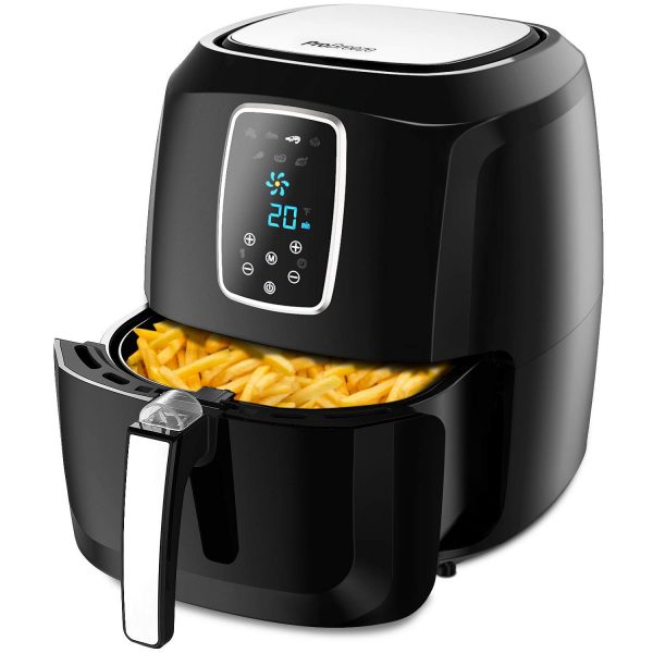 Pro Breeze XL 5.5L Air Fryer 1800W with Digital Display, Timer and Fully Adjustable Temperature Control for Healthy Oil Free & Low Fat Cooking