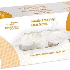 MediHands Clear Vinyl Powder Free Gloves | Food Safe | Disposable | Latex Free | Small - Pack of 100