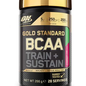 Optimum Nutrition Gold Standard BCAA Powder Branch Chain Amino Acids Supplement with Vitamin C, Wellmune and Electrolytes for Intra Workout Support, Strawberry Kiwi, 28 Servings, 266 g