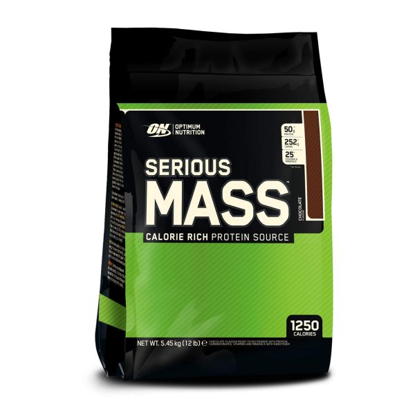 Optimum Nutrition Serious Mass Protein Powder High Calorie Mass Gainer with Vitamins, Creatine and Glutamine, Chocolate, 16 Servings, 5.45 kg