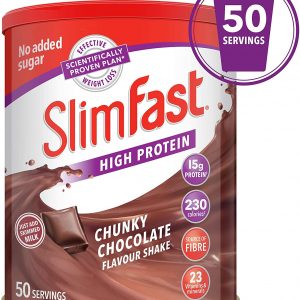 SlimFast High Protein Meal Replacement Powder Shake, Chunky Chocolate Flavour, 50 Servings