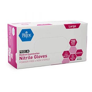 Medpride Medical Examination Nitrile Gloves| Large Box of 200| Blue, Latex/Powder-Free, Non-Sterile Exam Gloves| Professional Grade for Hospitals, Law Enforcement, Tattoo Artists, First Response