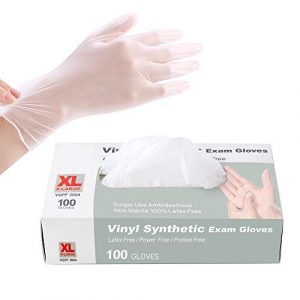 Squish Disposable Gloves, Clear Vinyl Gloves Latex Free Powder-Free Protective Glove PVC Cleaning Health Gloves for Kitchen Cooking Cleaning Safety Food Handling, 100PCS/Box, Ship from USA