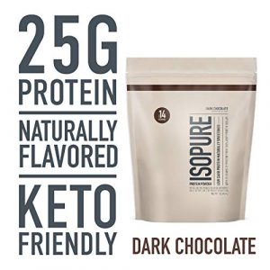 Isopure Low Carb Naturally Sweetened & Flavored 25g Protein, GMO Free, Keto Friendly Protein Powder, 100% Whey Protein Isolate, Flavor: Dark Chocolate, 1 Pound