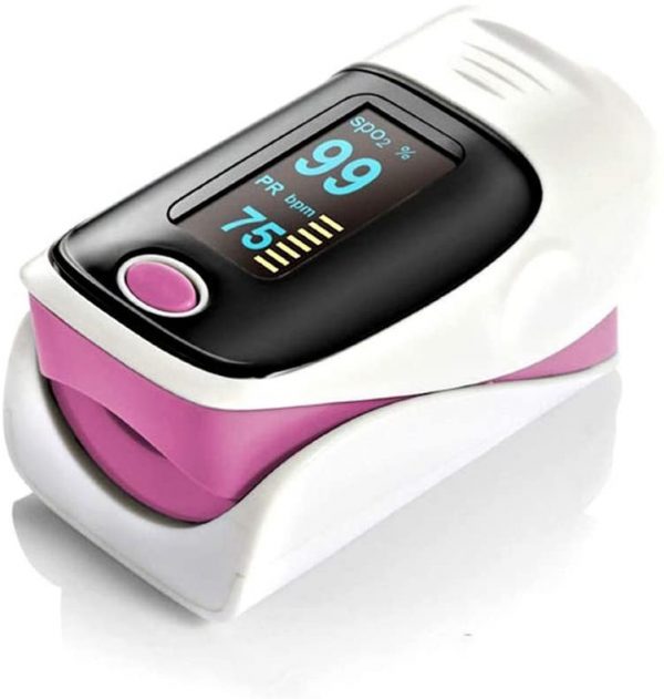 Pulse Oximeter, Oxygen Monitor Finger Heart Rate Monitor Oxygen Saturation Monitor Adult and Child with Omnidirectional OLED Display Includes Lanyard