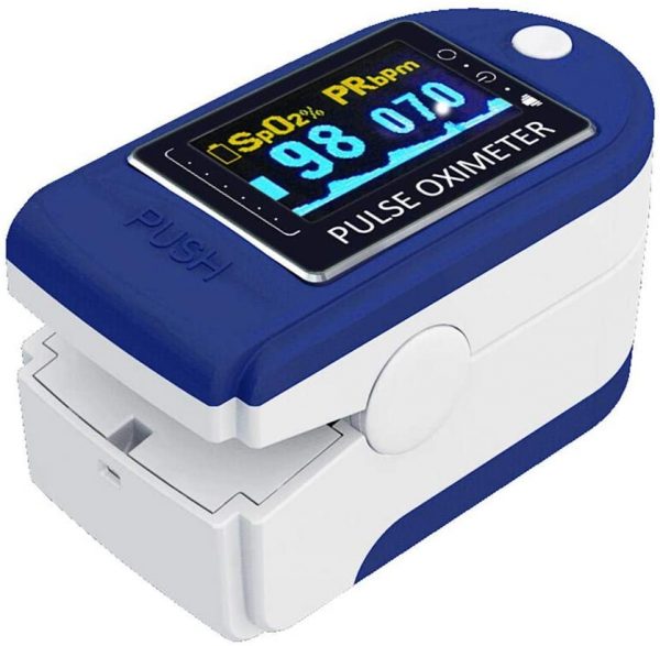 N/R Pulse Oximeter,Oxygen Saturation Monitor Spo2 Fingertip Pulse Oximeter Adult And Child With Omnidirectional OLED Display（black/blue）