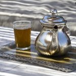 Moroccan mint tea, steeping green tea and spearmint