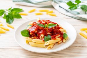 Penne pasta in tomato sauce - Italian food style