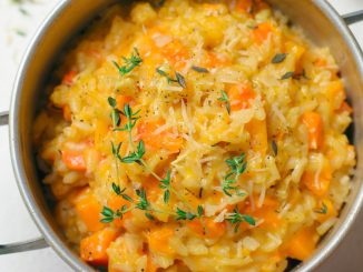 pumpkin risotto, Pumpkin Risotto with Thyme and Parmesan, Italian Cuisine