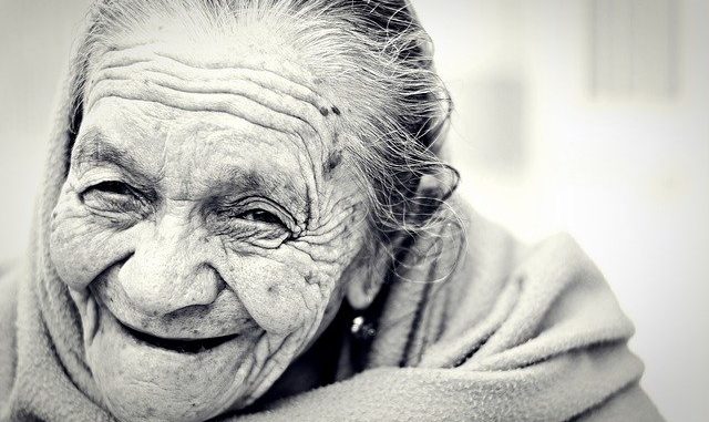 elderly woman in close up. Age increases risk of developing dementia