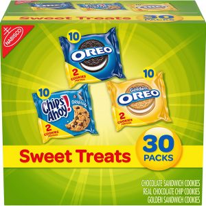 Nabisco Sweet Treats Cookie Variety Pack Oreo, Oreo Golden & Chips AHOY, 30 Snack Packs