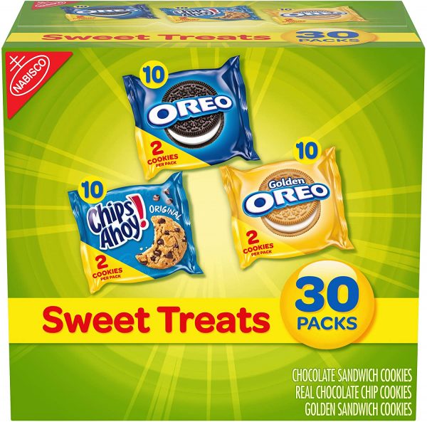 Nabisco Sweet Treats Cookie Variety Pack Oreo, Oreo Golden & Chips AHOY, 30 Snack Packs