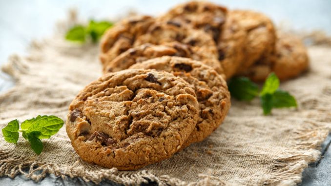 Delicious Double chocolate chip cookies with mint