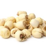 Lotus seeds on white background