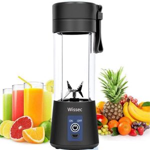 Wissec Portable Blender, Personal Mini Blender for Smoothies and Shakes, Six Blades in 3D for Superb Mixing, 13oz/380ML USB Rechargeable Juicer Cup,