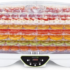 electriQ Maxi Food Dehydrator with 6 Shelves, 48 Hour Timer, 35-70C Temperature Setting, 300W, BPA Free for Fruit/Veg/Meat/Herbs/Seeds