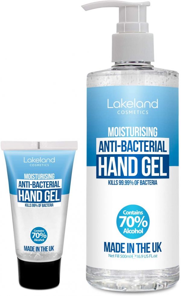 Hand Sanitiser Gel 500ml with pump & 50ml pocket tube - 70% Alcohol Surgical/Medical Grade - Anti-Bacterial Hand Hygiene Gel Rub, sanitizer