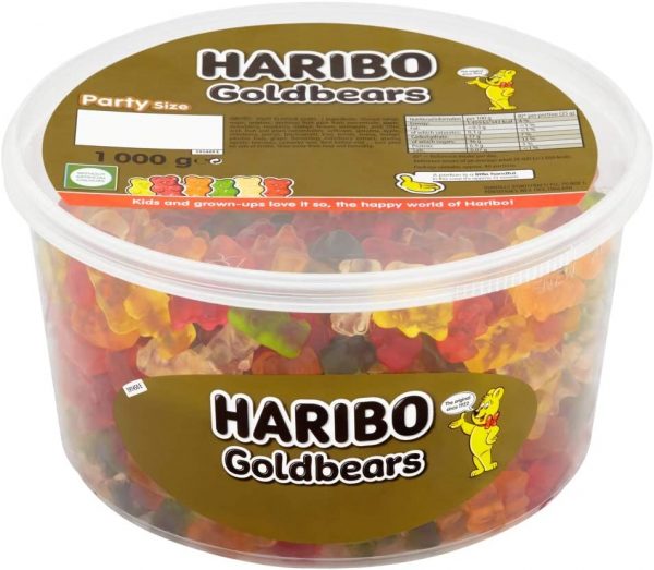 Haribo Gold Gummy Bear 1kg sweets party tub