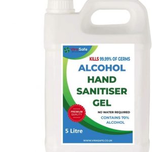 5 Litre Hand Sanitiser Gel 70% Alcohol UK Brand 5000ml Vira Safe Sanitizer 5L HandGel