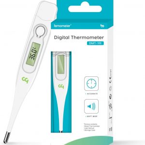 Digital Body Thermometer, Oral Underarm Rectal Temperature Thermometer for Adults and Kids, Fast and Accurate by Femometer White
