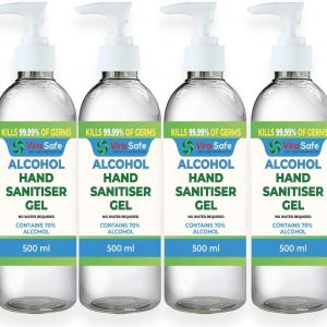 4 x 500ML Vira Safe 500ml (4 Pack) Instant Hand Gel 70% Alcohol 1/2 Hand Sanitising Gel