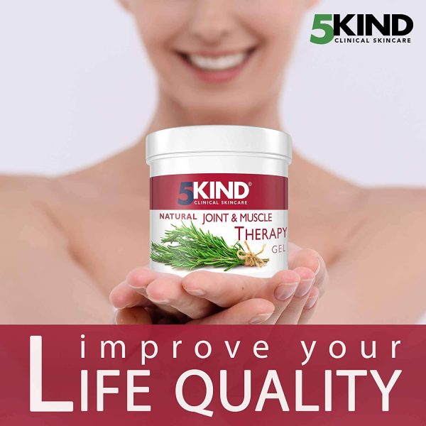 Natural Joint and Muscle Therapy Gel by 5kind Full of Natural Extracts to Help Soothe Muscle Knee Joint Hand Back -Large 300ml Tub