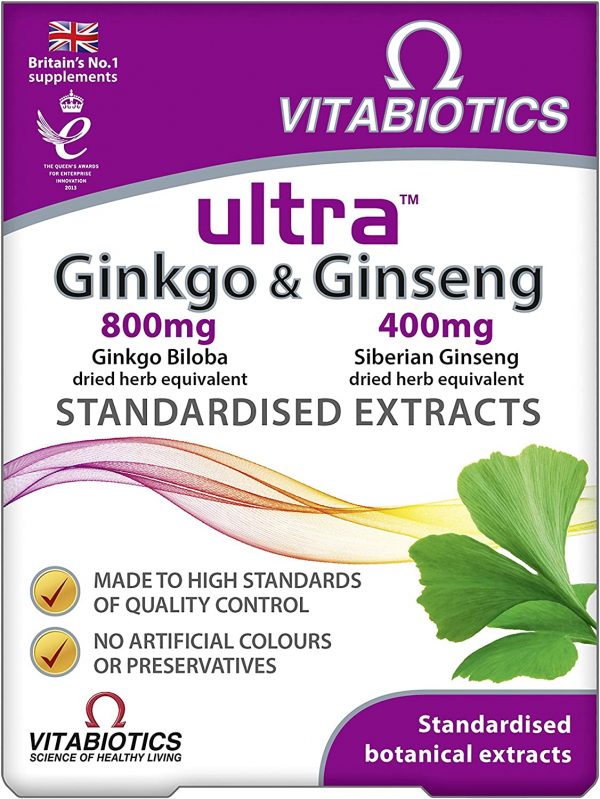 Vitabiotics Ultra Ginkgo and Ginseng Tablets - 60 Tablets