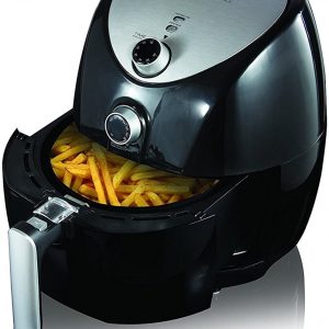 Tower Air Fryer with Rapid Air Circulation System, VORTX Frying Technology, 60 Minute Timer and Adjustable Temperature Control for Healthy Oil Free or Low Fat Cooking, 1500 W, 4.3 Litre, Black