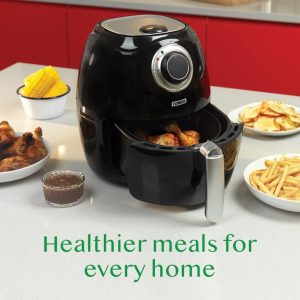 Tower T17005 Air Fryer with Rapid Air Circulation System, VORTX Frying Technology, 30 Minute Timer and Adjustable Temperature Control for Healthy Oil Free or Low Fat Cooking, 1350 W, 3.2 Litre, Black