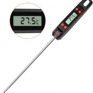Meat Thermometer, Habor Digital Cooking Thermometer, Instant Read Kitchen Thermometer, 5.5'' Long Probe, Hanging Hole, ºF/ºC, Auto-off for Food, BBQ, Water, Sugar, Milk, Yogurt, Turkey, Grill, Wine