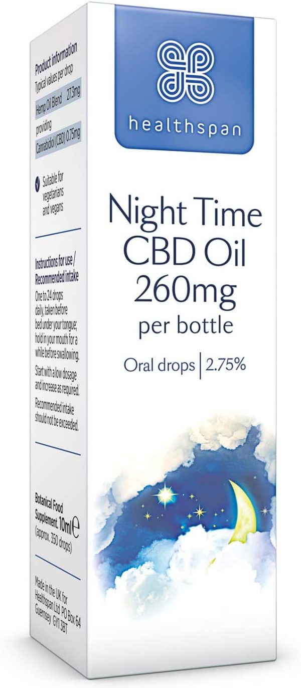 Healthspan Night-Time CBD Oil Drops, 260 mg