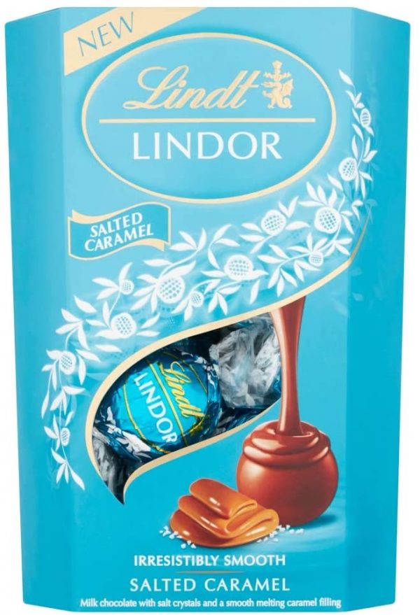 Lindt Lindor Milk Chocolate Salted Caramel Chocolate Gift Box, 200 g