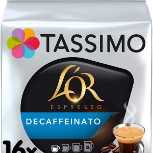Tassimo L'Or Espresso Decaffeinated Coffee Pods, Pack of 5 (80 pods in total, 80 servings)