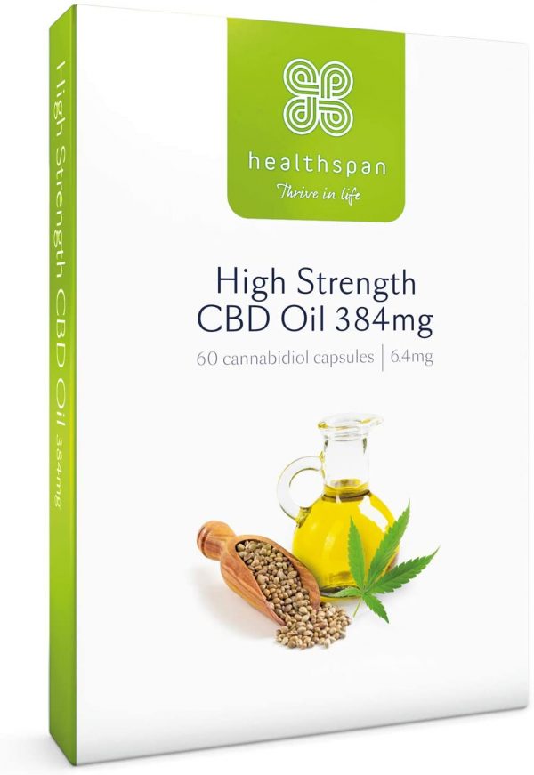 Healthspan High Strength CBD Oil Capsules, 384 mg, 60 Capsules