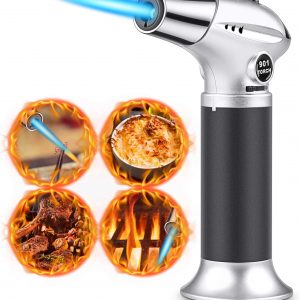 RenFox Blow Torch, Professional Kitchen Cooking Torch with Safety Lock, Adjustable Flame Refillable Mini Blow Torch Lighter, for DIY Crafts Cooking BBQ...