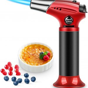 RenFox Blow Torch Kitchen Blow Torch Refillable Butane Gas Torch Lighter Professional Culinary Butane Torch Adjustable Flame with Safety Lock Mini Gas Torch...