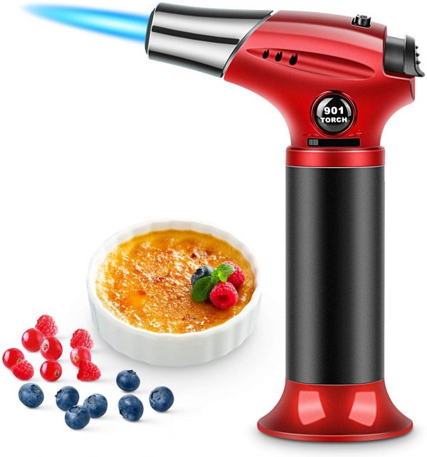 RenFox Blow Torch Kitchen Blow Torch Refillable Butane Gas Torch Lighter Professional Culinary Butane Torch Adjustable Flame with Safety Lock Mini Gas Torch...