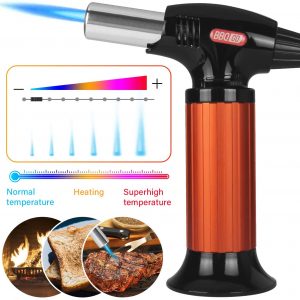 Inkbird Blow Torch BG-KT01 Professional Blow Torch Cooking with Safety Lock Adjustable Flame for Kitchen Crafts Cooking Soldering Baking Welding Creme DIY Butane Cooking Torch(Butane Gas Not Included)