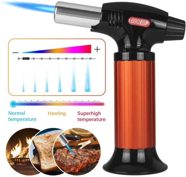 Inkbird Blow Torch BG-KT01 Professional Blow Torch Cooking with Safety Lock Adjustable Flame for Kitchen Crafts Cooking Soldering Baking Welding Creme DIY Butane Cooking Torch(Butane Gas Not Included)