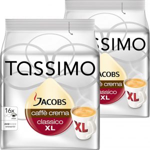 Tassimo Jacobs Caffè Crema XL, Pack of 2, 2 x 16 T-Discs