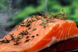 Salmon, a source of good quality fish oils