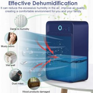 Dehumidifier 42OZ(1000ml), Compact Electric Air Dehumidifier Energy Efficient 3 Mode Ultra-Quiet Auto-off for Damp, Mould, Moisture in Home, Kitchen,...