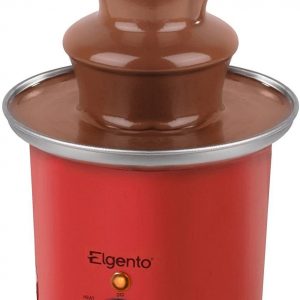 Elgento E26005R 3-Tier Mini Chocolate Fountain with Heat or Heat and Flow Settings, Compact Tabletop Design, Easy to Use Dials, Red