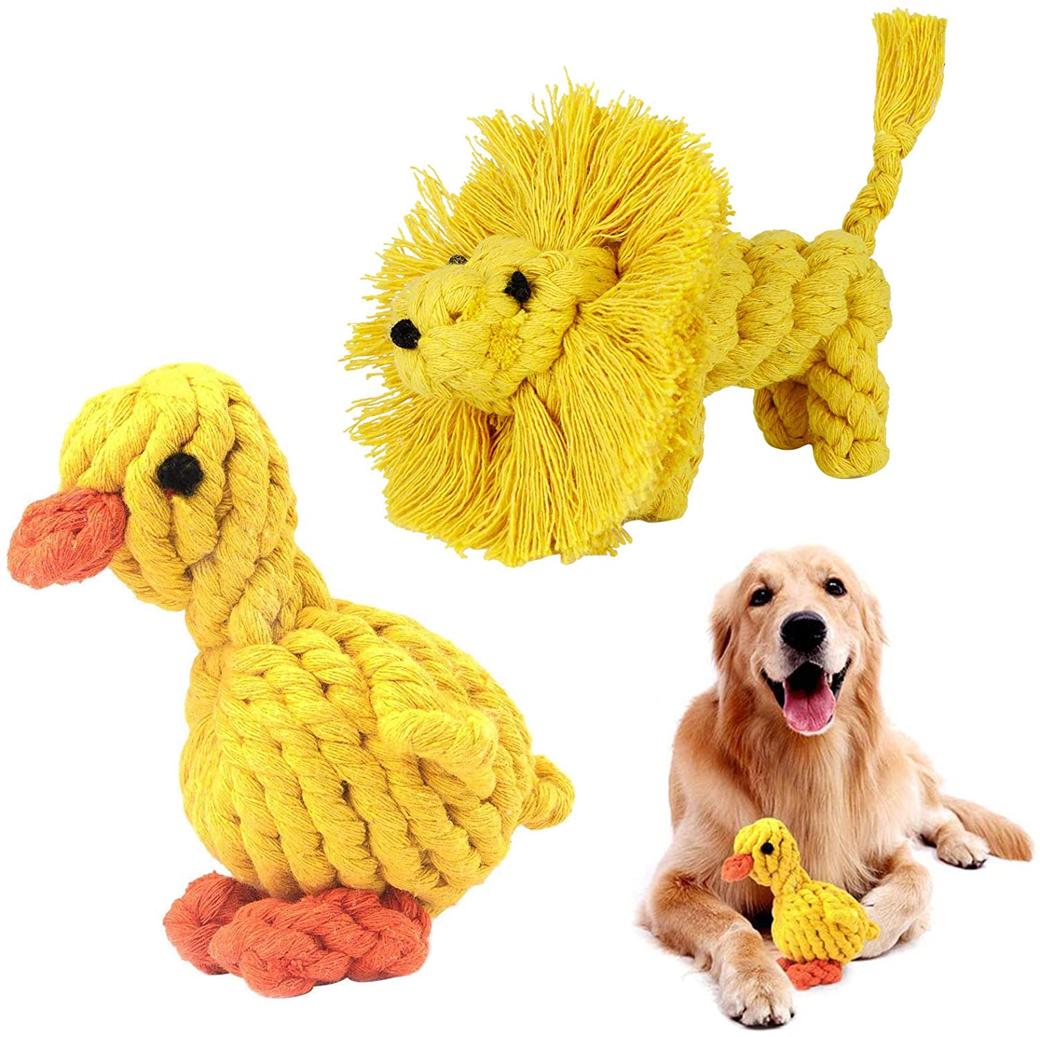 FANTESI 2 Pack Dog Rope Toys, Pet Puppy Rope Chew Toys Teeth Dogs