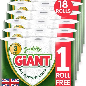 18 Rolls Gentille Giant, Better Than 3PLY Kitchen Towel 3 Pack, Made in The UK