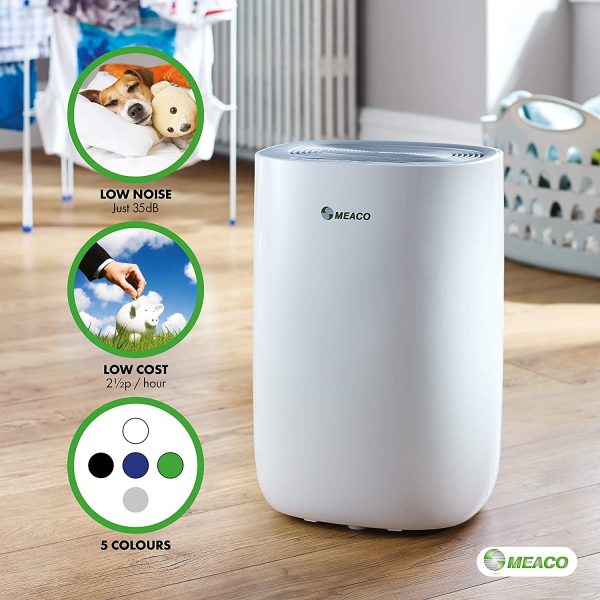 Meaco MeacoDry Dehumidifier ABC Range 10LS (Silver) Ultra-Quiet, Energy Efficient, Laundry Mode, Auto-off, Auto De-Frost - Ideal for Damp and Condensation in the Home