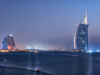 Dubai City viewed from the palm jumeirah
